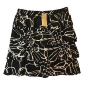 Michael Kors Black and White Tiered Skirt 6  NWT